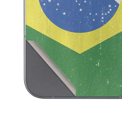 Brazil Flag Distressed Google Pixel 9 Pro Fold Skin